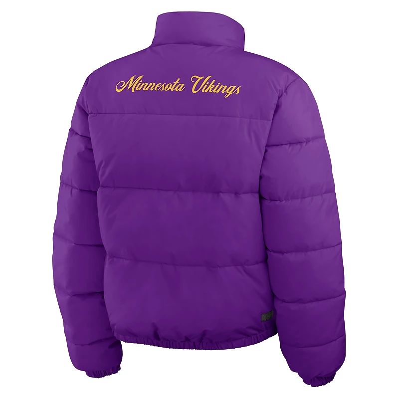 Doudoune réversible courte entièrement zippée violette/blanche Minnesota Vikings WEAR by Erin Andrews pour femme