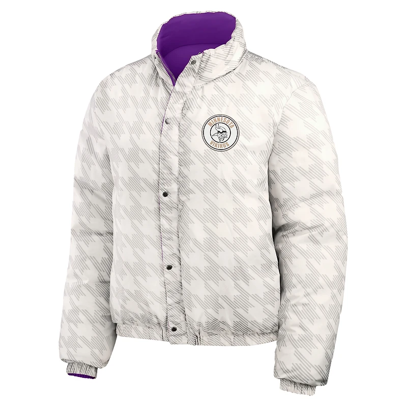 Doudoune réversible courte entièrement zippée violette/blanche Minnesota Vikings WEAR by Erin Andrews pour femme