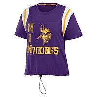 Women's WEAR by Erin Andrews Purple Minnesota Vikings Cinched Colorblock T-Shirt