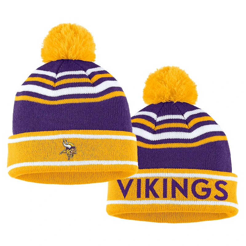 Ensemble bonnet et écharpe à revers colorblock violet des Vikings du Minnesota pour femme par Erin Andrews