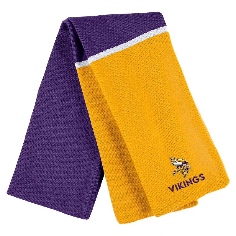Ensemble bonnet et écharpe à revers colorblock violet des Vikings du Minnesota pour femme par Erin Andrews