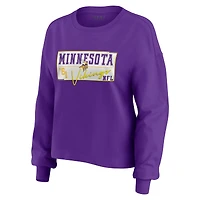Women's WEAR by Erin Andrews Purple Minnesota Vikings Heavy Rugby Jersey Long Sleeve T-Shirt & Shorts Lounge Set