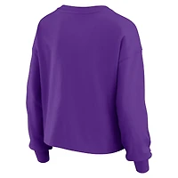 Women's WEAR by Erin Andrews Purple Minnesota Vikings Heavy Rugby Jersey Long Sleeve T-Shirt & Shorts Lounge Set