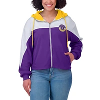 Women's WEAR by Erin Andrews Purple Minnesota Vikings Plus Color Block Full-Zip Hoodie