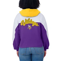 Women's WEAR by Erin Andrews Purple Minnesota Vikings Plus Color Block Full-Zip Hoodie