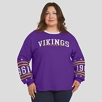 Women's WEAR by Erin Andrews Purple Minnesota Vikings Plus Sport Long-Sleeve T-Shirt