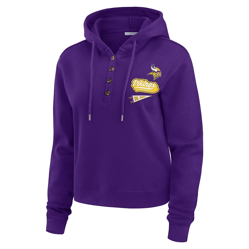 Pull à capuche gaufré violet grande taille pour femme WEAR by Erin Andrews des Minnesota Vikings