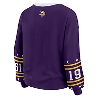 T-shirt de sport à manches longues violet WEAR by Erin Andrews pour femme, motif Vikings du Minnesota