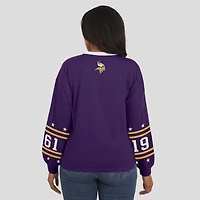 T-shirt de sport à manches longues violet WEAR by Erin Andrews pour femme, motif Vikings du Minnesota