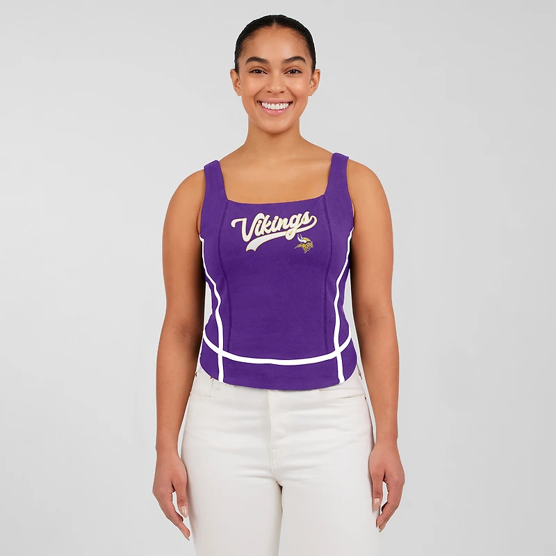 Débardeur à col carré violet pour femme WEAR by Erin Andrews des Minnesota Vikings