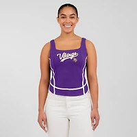 Débardeur à col carré violet pour femme WEAR by Erin Andrews des Minnesota Vikings