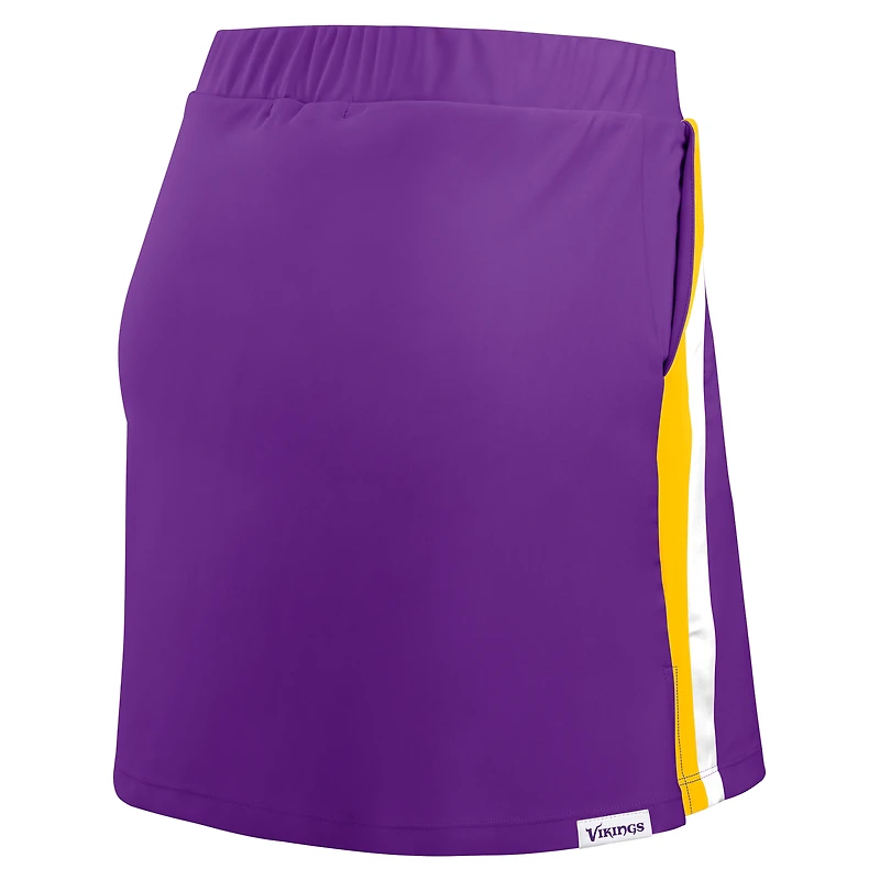 Jupe-short à rayures violettes des Vikings du Minnesota pour femmes par Erin Andrews