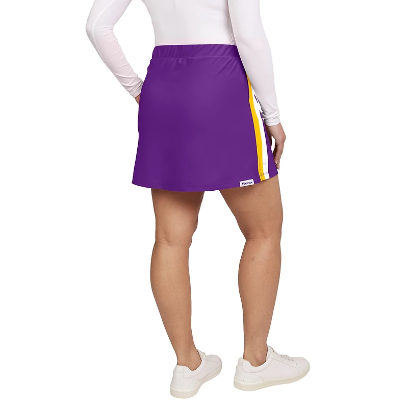 Jupe-short à rayures violettes des Vikings du Minnesota pour femmes par Erin Andrews