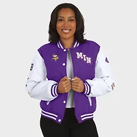 Veste matelassée violette à boutons-pression pour femme WEAR by Erin Andrews des Vikings du Minnesota