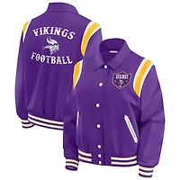 Veste légère à boutons-pression complète violette des Vikings du Minnesota pour femme par Erin Andrews