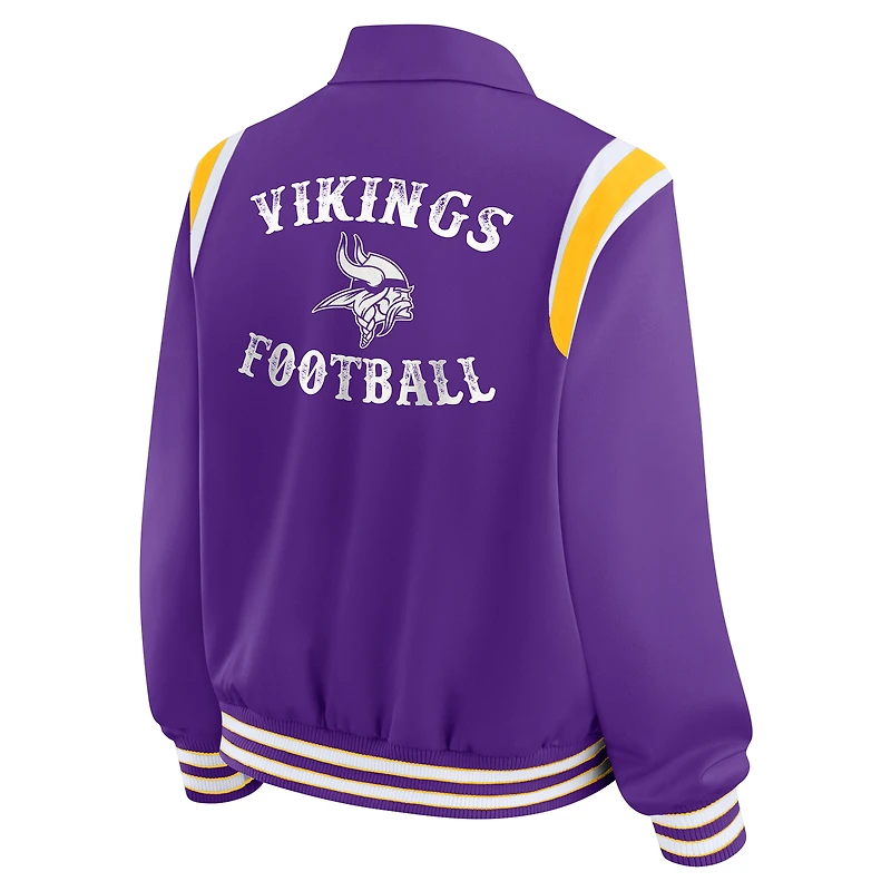 Women's WEAR by Erin Andrews Purple Minnesota Vikings Varsity Lightweight Full-Snap Jacket