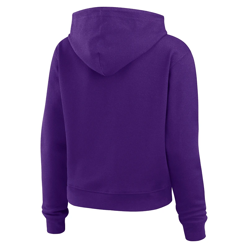 Sweat à capuche en tricot gaufré violet WEAR by Erin Andrews pour femme des Minnesota Vikings