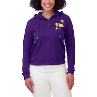 Sweat à capuche en tricot gaufré violet WEAR by Erin Andrews pour femme des Minnesota Vikings