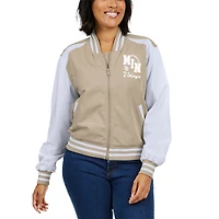 Veste aviateur zippée ton sur pour femme WEAR by Erin Andrews, couleur beige, des Vikings du Minnesota