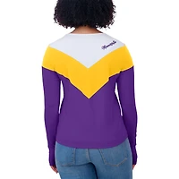 T-shirt à manches longues chevrons tri-blend blanc grande taille pour femme WEAR by Erin Andrews des Minnesota Vikings