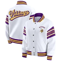 Veste polaire blanche à boutons-pression pour femme WEAR by Erin Andrews des Vikings du Minnesota