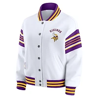 Veste polaire blanche à boutons-pression pour femme WEAR by Erin Andrews des Vikings du Minnesota
