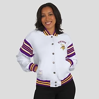 Veste polaire blanche à boutons-pression pour femme WEAR by Erin Andrews des Vikings du Minnesota