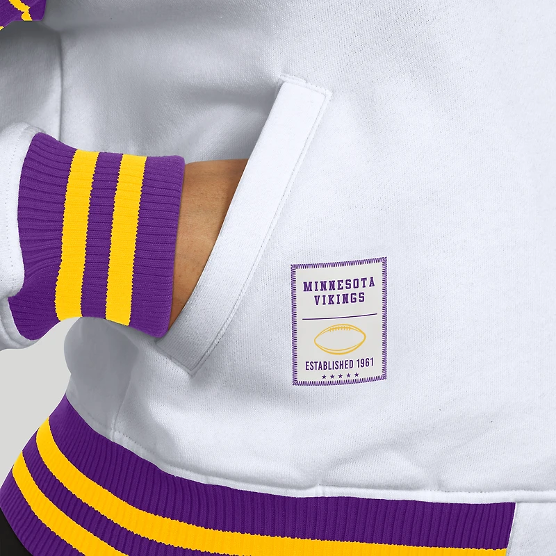 Veste polaire blanche à boutons-pression pour femme WEAR by Erin Andrews des Vikings du Minnesota