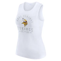 Débardeur côtelé blanc à imprimé graphique WEAR by Erin Andrews pour femme