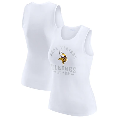 Débardeur côtelé blanc à imprimé graphique WEAR by Erin Andrews pour femme