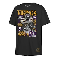 T-shirt Mitchell & Ness Randy Moss noir pour enfant, joueur vedette des Vikings du Minnesota