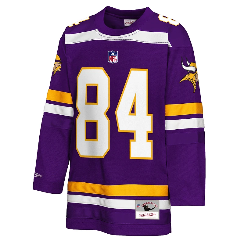 Youth Mitchell & Ness Randy Moss Purple Minnesota Vikings Hockey Fashion Jersey
