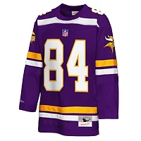Youth Mitchell & Ness Randy Moss Purple Minnesota Vikings Hockey Fashion Jersey