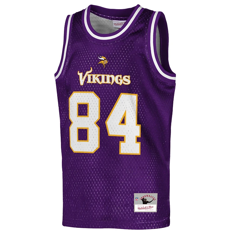 Youth Mitchell & Ness Randy Moss Purple Minnesota Vikings Retired Player NFL Basketball Fashion Jersey