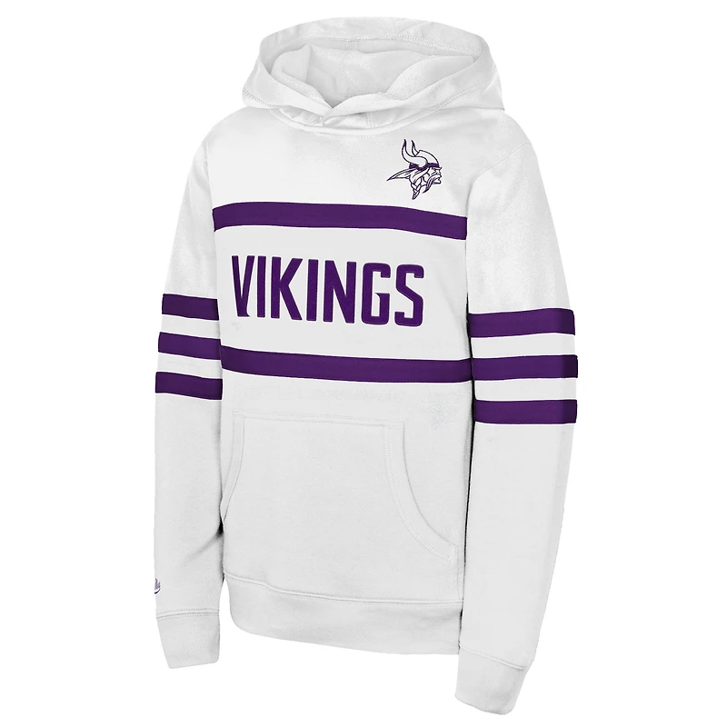 Sweat à capuche blanc Mitchell & Ness pour jeune entraîneur des Vikings du Minnesota White Out