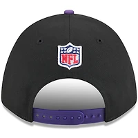 Casquette ajustable 9FORTY A-Frame M-Crown noire/violette pour jeune New Era, Minnesota Vikings, repêchage NFL 2025