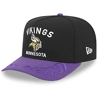 Casquette snapback A-Frame 9FIFTY noire/violette pour jeune New Era, Minnesota Vikings, repêchage NFL 2025