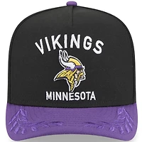 Casquette snapback A-Frame 9FIFTY noire/violette pour jeune New Era, Minnesota Vikings, repêchage NFL 2025
