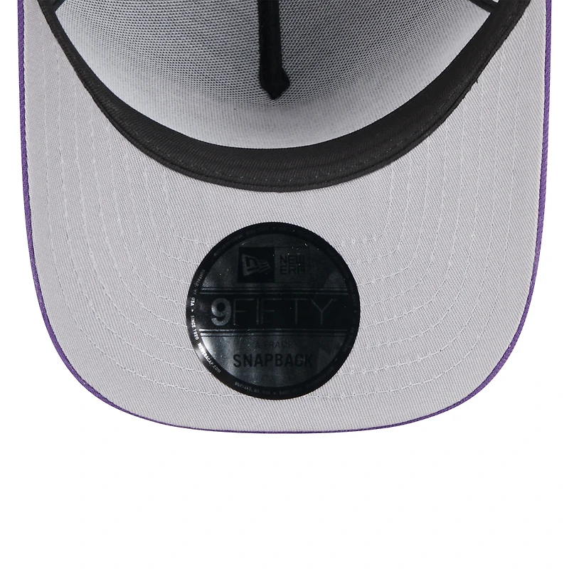 Casquette snapback A-Frame 9FIFTY noire/violette pour jeune New Era, Minnesota Vikings, repêchage NFL 2025