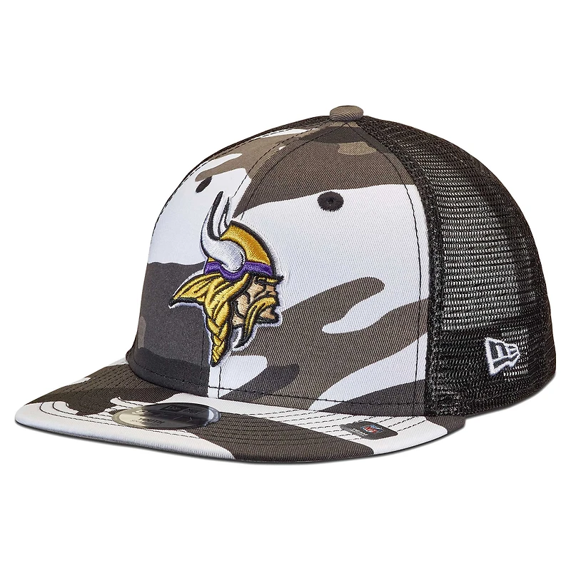 Youth New Era Camo/Black Minnesota Vikings Trucker 9FIFTY Snapback Hat
