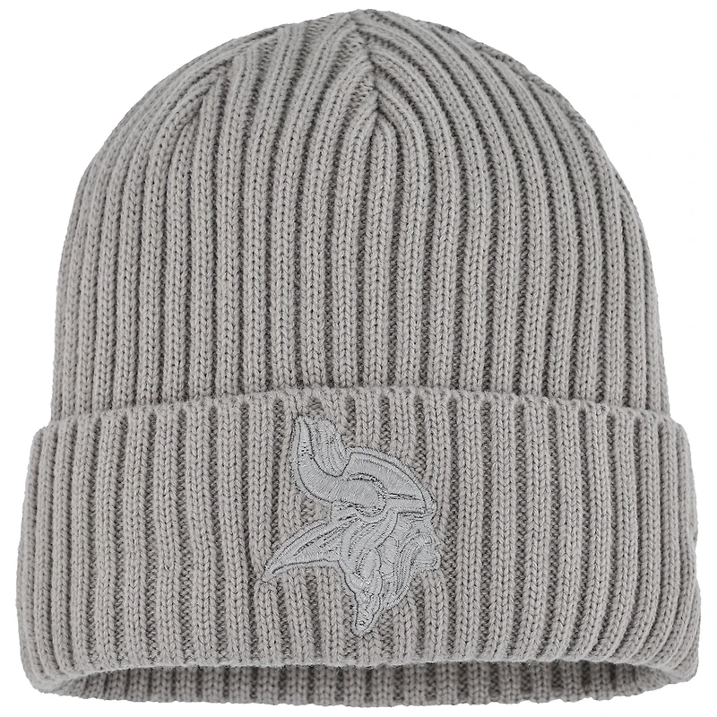 Bonnet en tricot à revers New Era gris chiné Minnesota Vikings Color Pack pour jeune