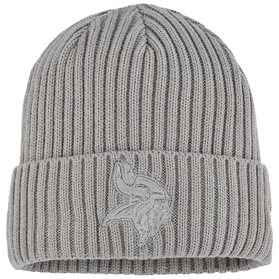 Bonnet en tricot à revers New Era gris chiné Minnesota Vikings Color Pack pour jeune