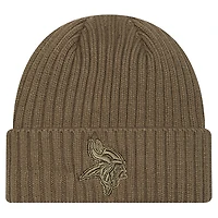 Youth New Era Olive Minnesota Vikings Color Pack Cuffed Knit Hat