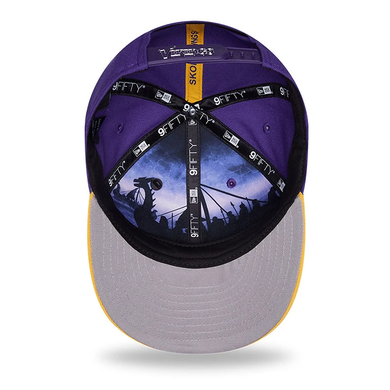 Youth New Era  Purple/Gold Minnesota Vikings 2026 NFL Draft Pre-Curved 9FIFTY Snapback Hat