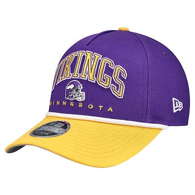 Youth New Era  Purple/Gold Minnesota Vikings  Arch COOLERA 9FORTY A-Frame Adjustable Hat