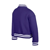 Veste polaire à boutons-pression appliqués en chenille violette des Vikings du Minnesota de New Era pour jeunes