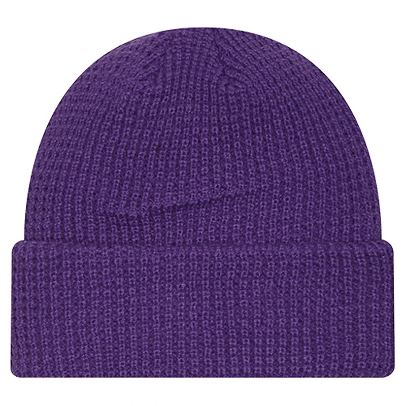 Bonnet en tricot gaufré violet à revers des Vikings du Minnesota New Era pour jeune