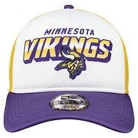 Youth New Era  White/Purple Minnesota Vikings Streak 9FORTY A-Frame Adjustable Hat