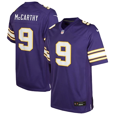 Youth Nike J.J. McCarthy Purple Minnesota Vikings Alternate Game Jersey