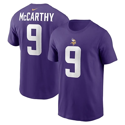 Youth Nike J.J. McCarthy Purple Minnesota Vikings  Fuse Name & Number T-Shirt